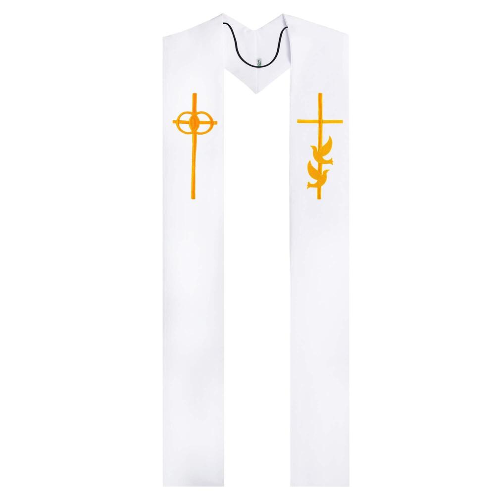 7933 Wedding Stoles With Dove Embroidery 110"